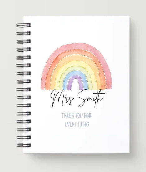 Personalised A5 Rainbow Design Notebook