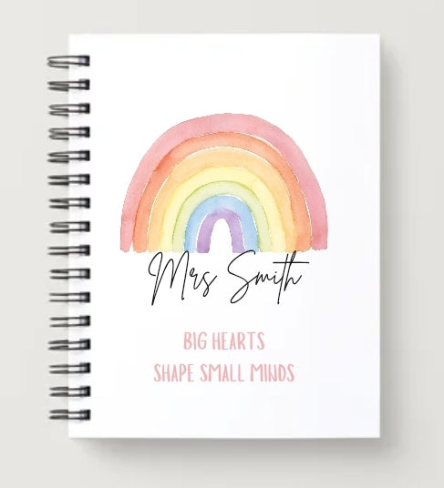 Personalised A5 Rainbow Design Notebook