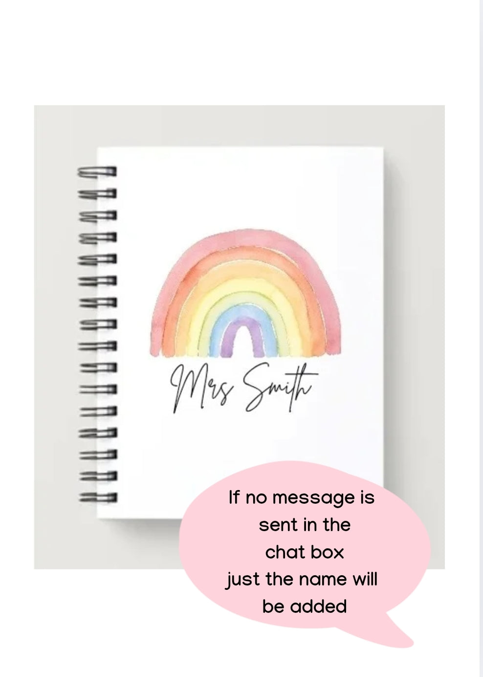 Personalised A5 Rainbow Design Notebook