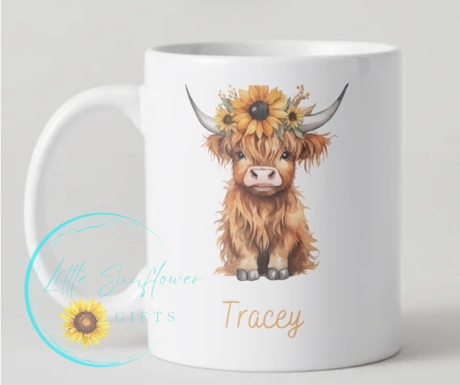 Personalised Highland Coo mug