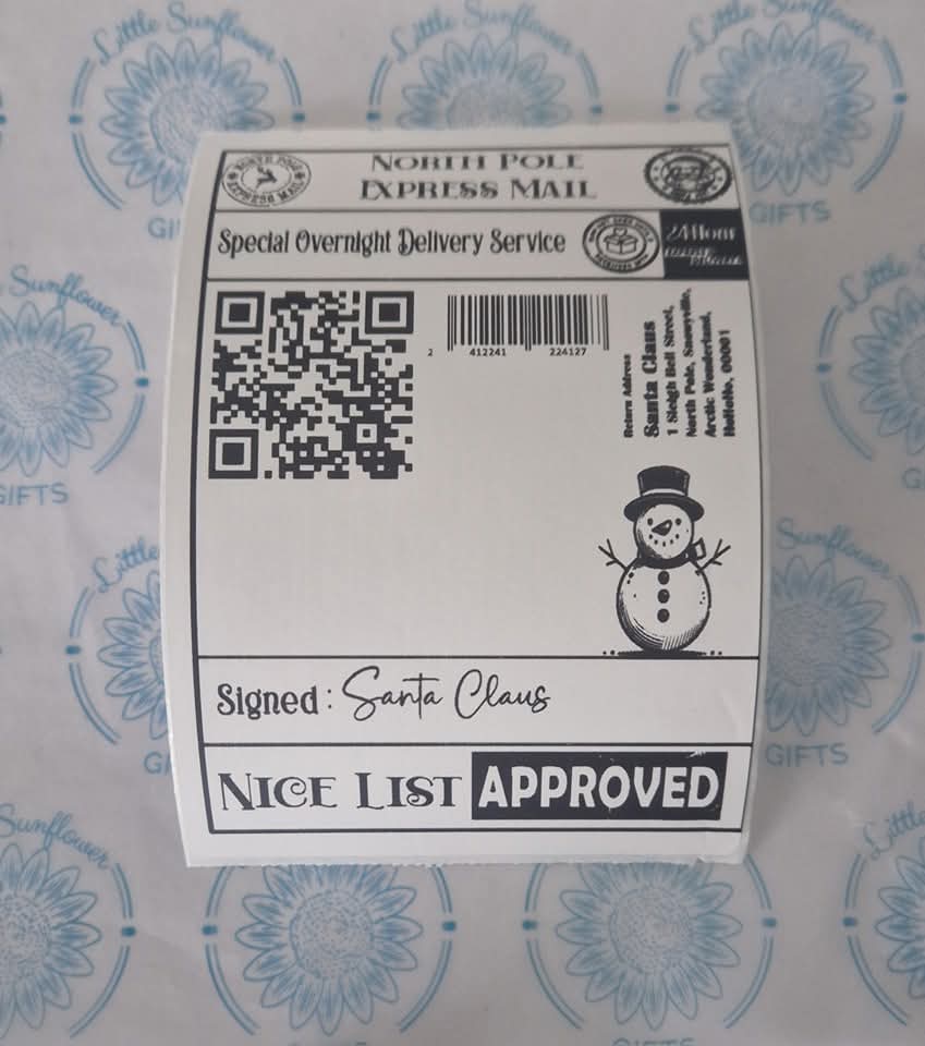North pole shipping labels