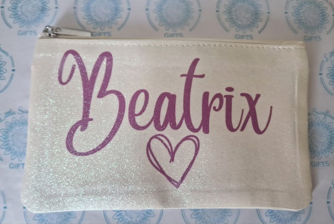 Personalised Glitter Cosmetics Bag