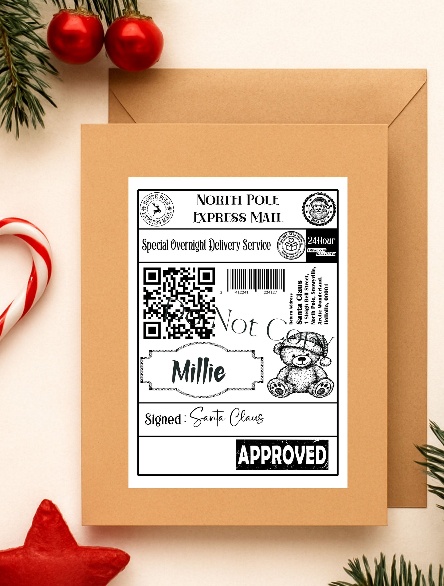 North pole shipping labels cute