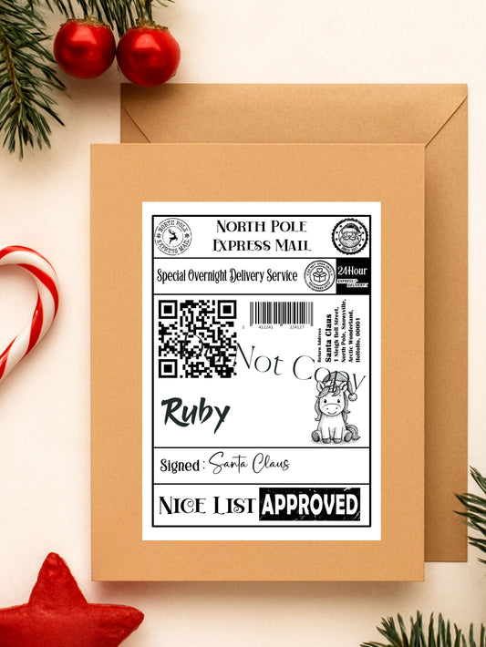 North pole shipping labels cute