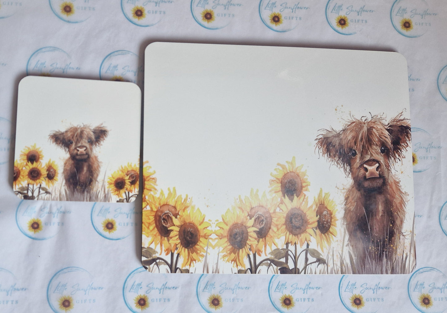 Highland cow placemats and coasters