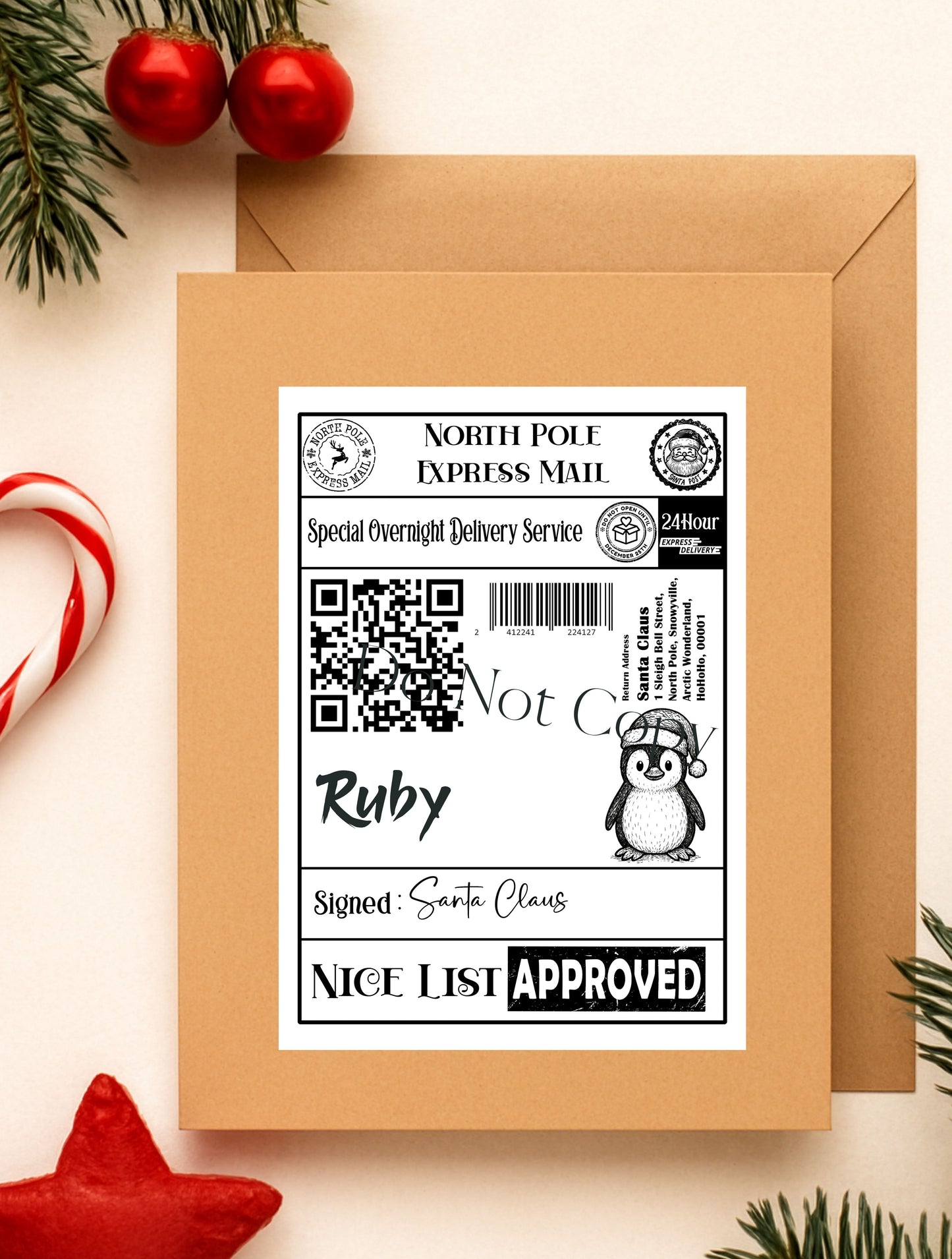 North pole shipping labels cute
