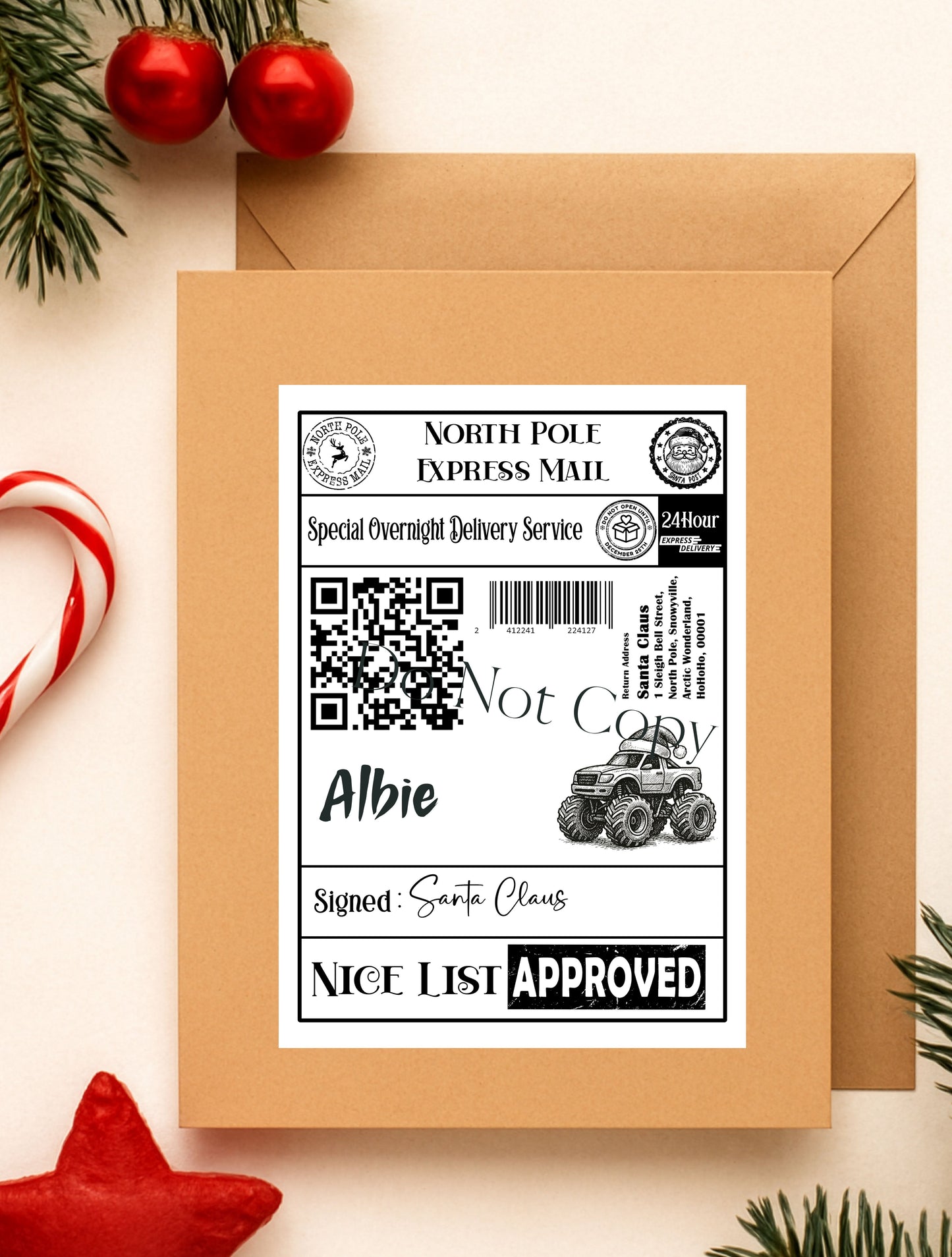 North pole shipping labels cute