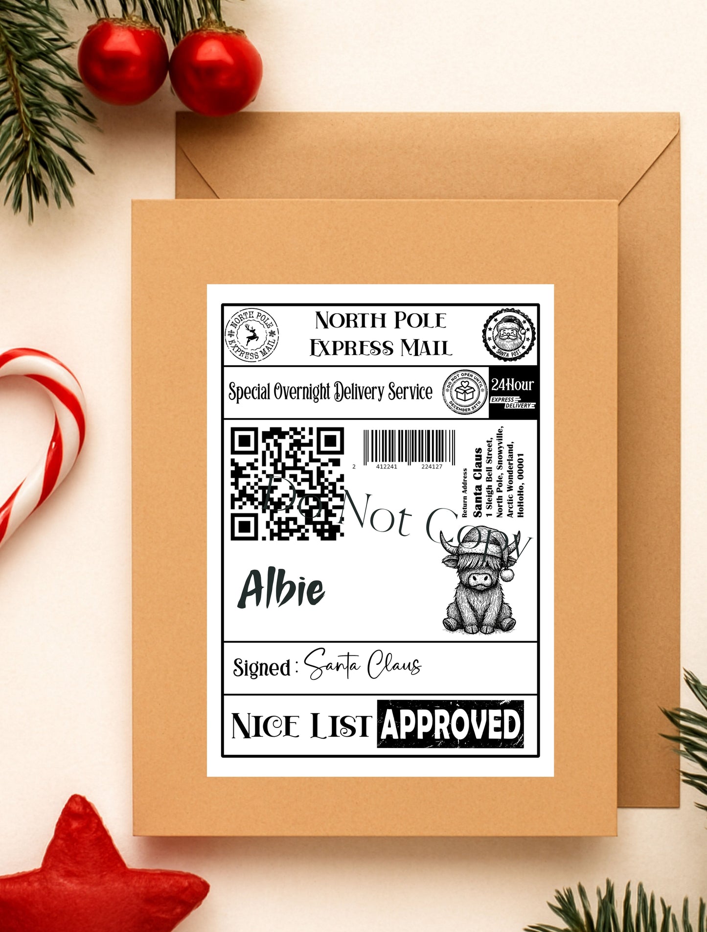 North pole shipping labels cute