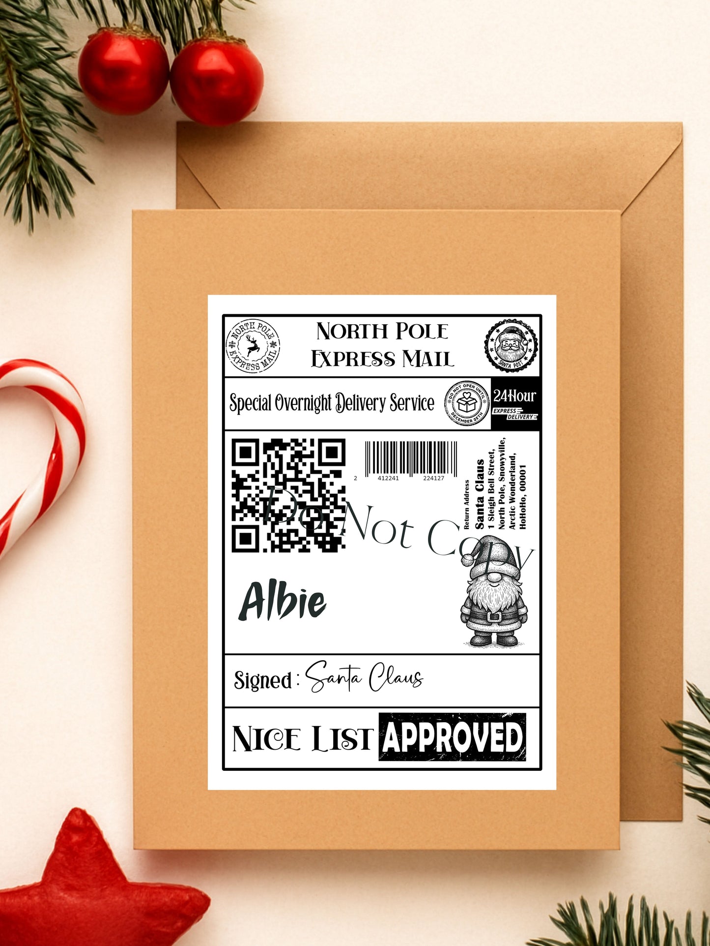 North pole shipping labels cute