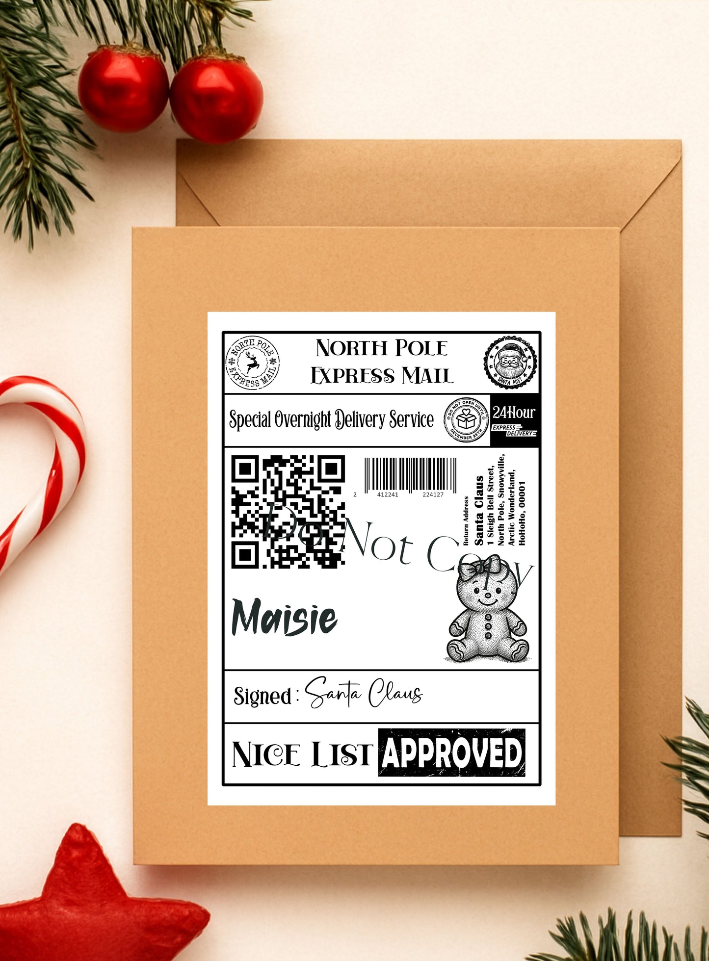 North pole shipping labels cute