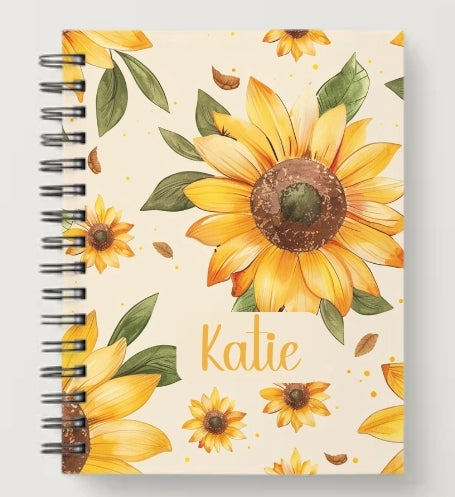 A5 Personalised Sunflower Notebook
