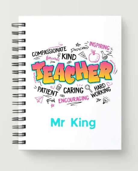 Personalised A5 teacher graffiti Design Notebook