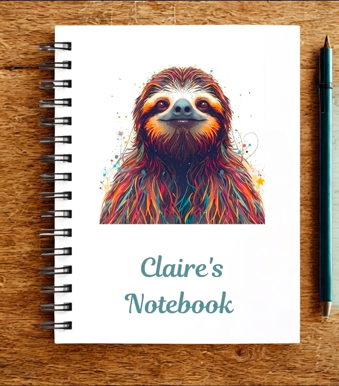 Personalised A5 Sloth Notebook