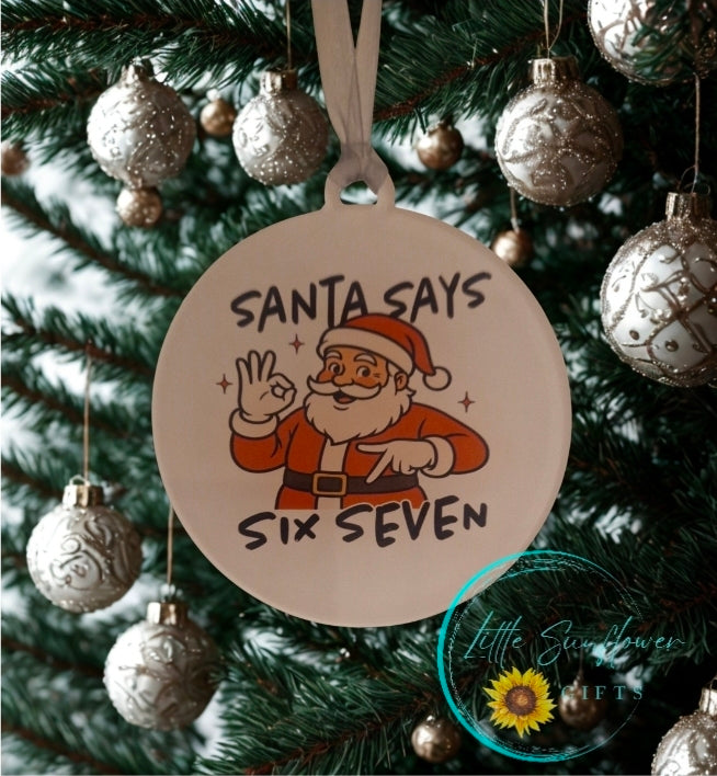 Six Seven funny meme tree decoration
