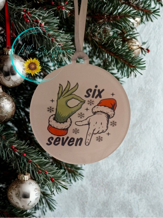 Six Seven funny meme tree decoration
