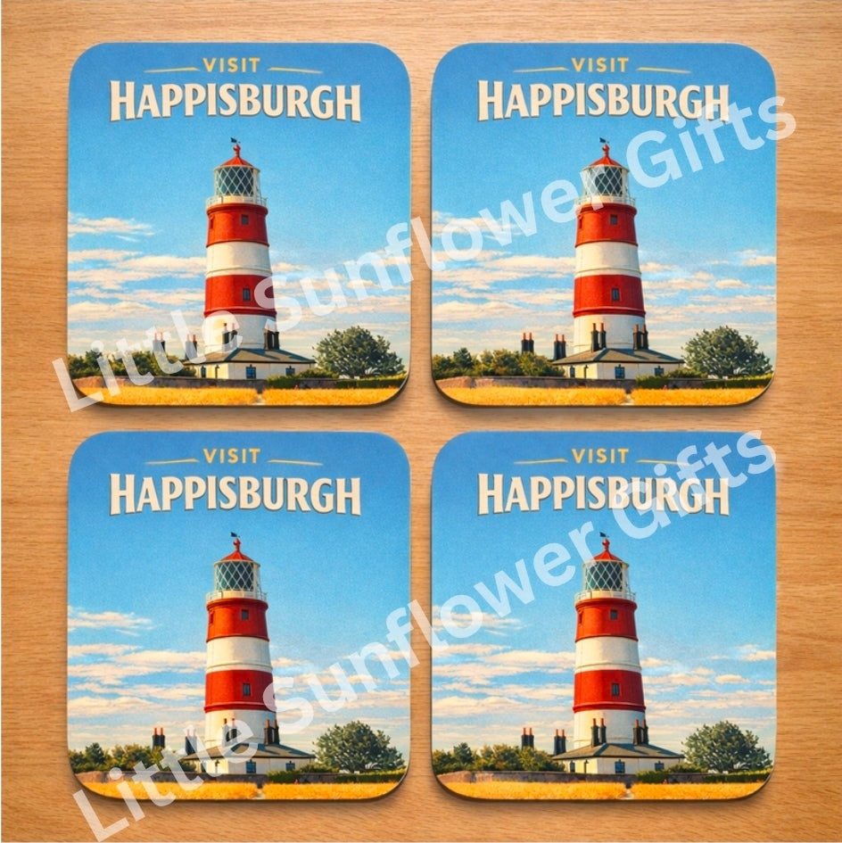 Happisburgh Lighthouse MDF coasters