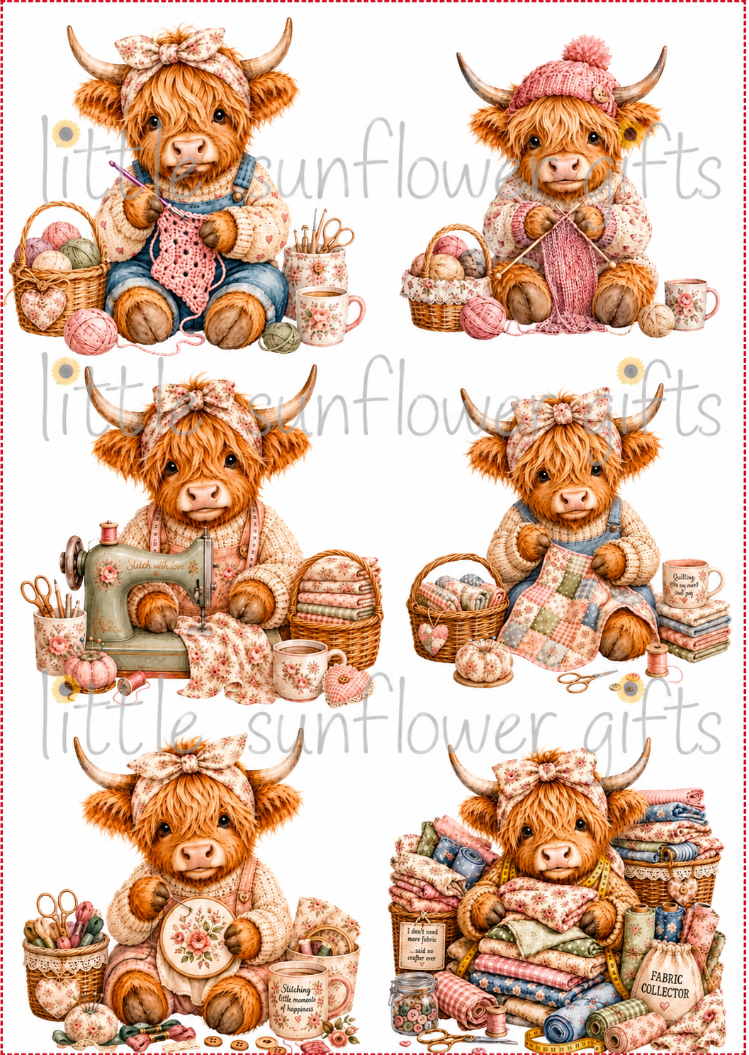 Metal tin with crafty Highland cow design