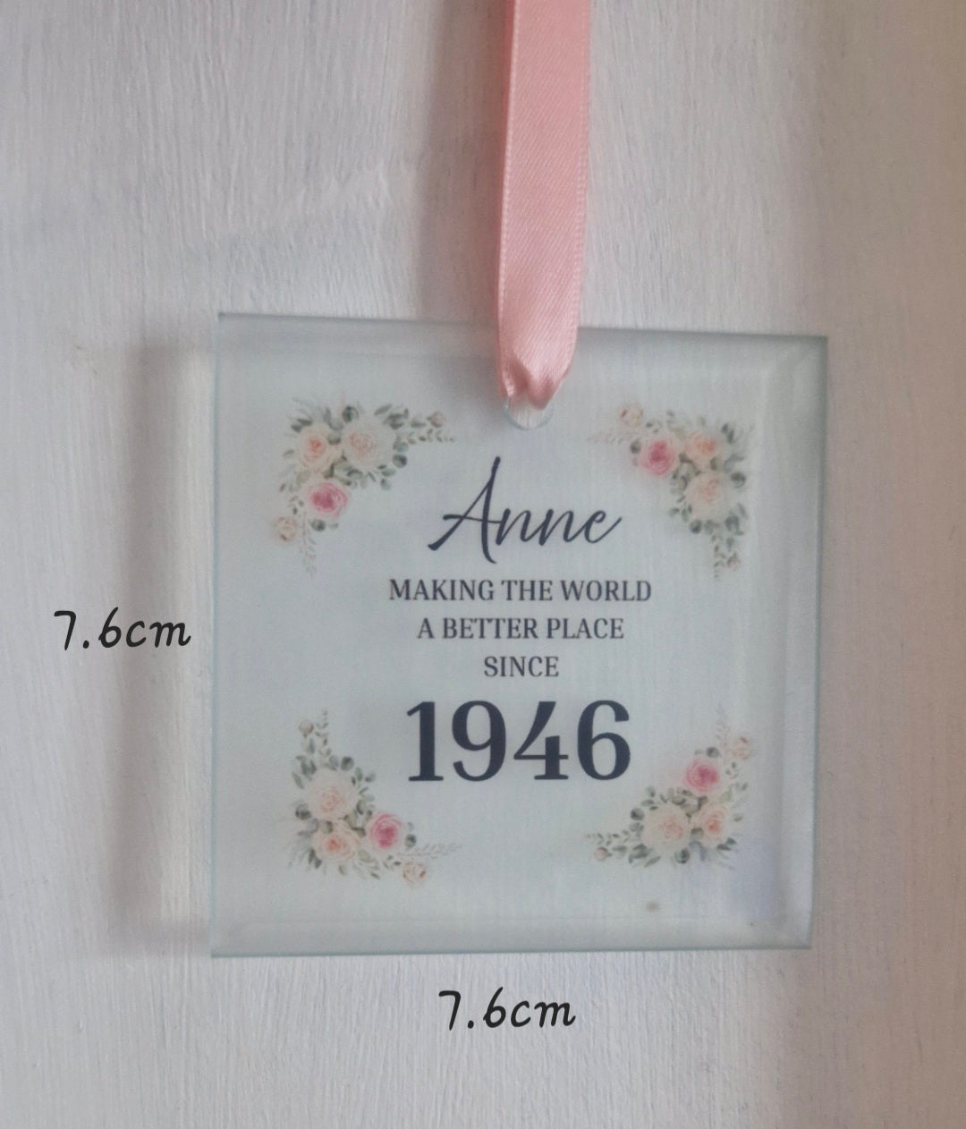 Glass birthday keepsake