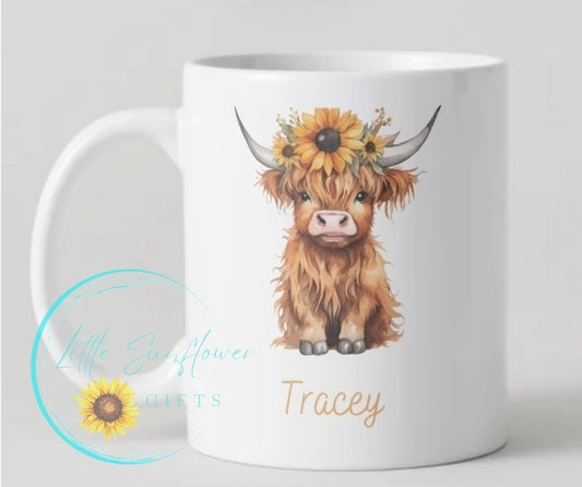 Personalised Highland Coo mug