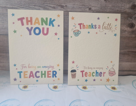 Thank you Teacher gift card postcard