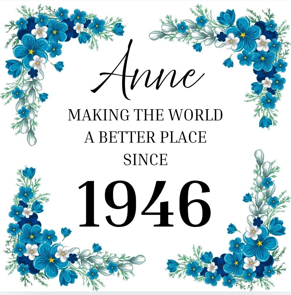 Glass birthday keepsake
