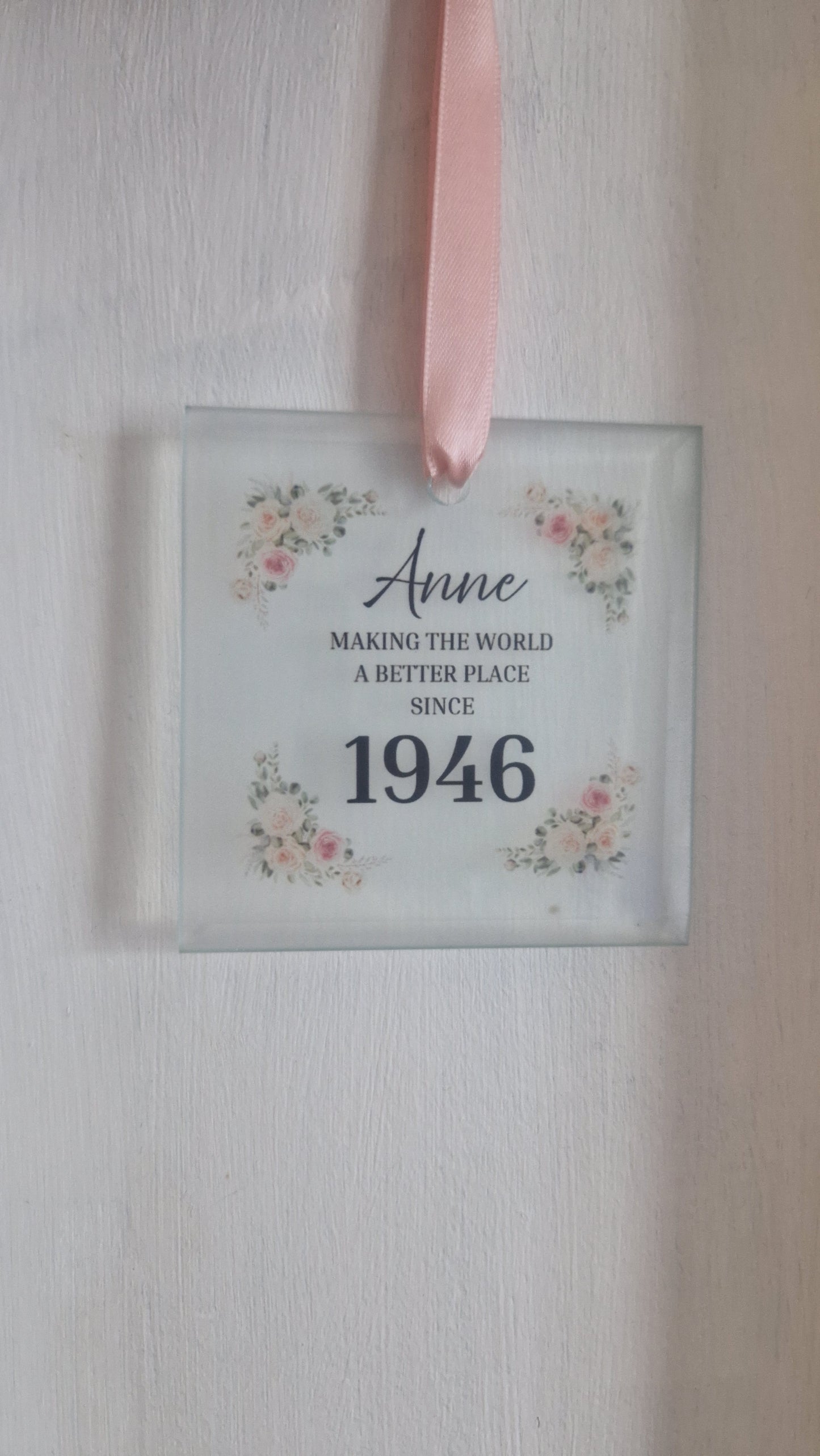 Glass birthday keepsake