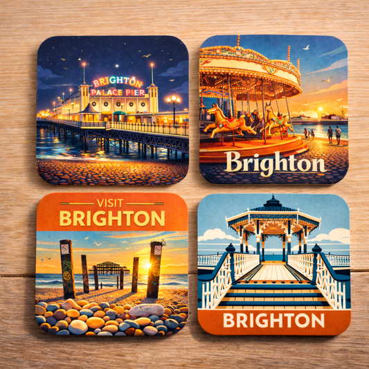 Set of 4 Brighton MDF Coasters