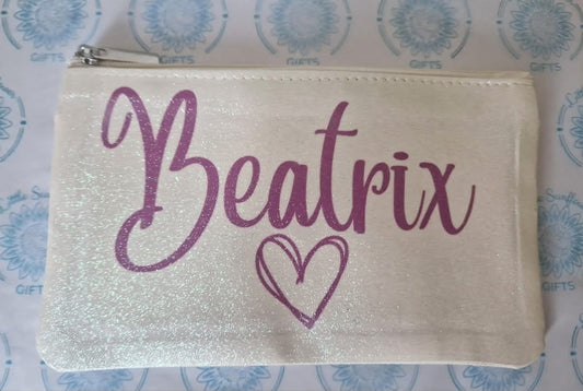 Personalised Glitter Cosmetics Bag